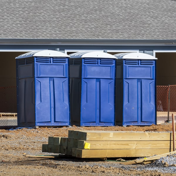 what is the expected delivery and pickup timeframe for the porta potties in Baxter Estates